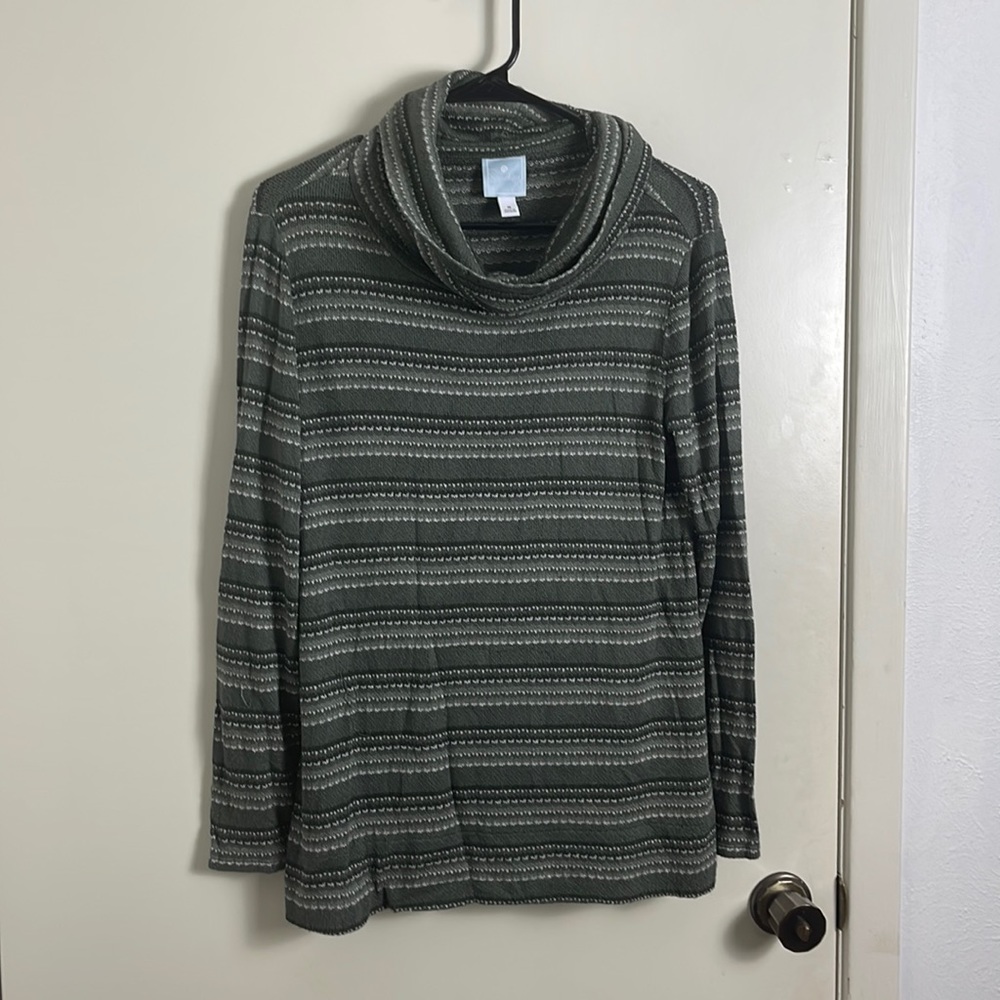 Sunday Cowel Neck Stripped Sweater
